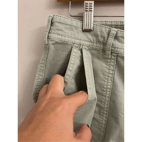 Anthropologie the Wanderer Boho cropped pants eyelet cotton sage green 27 - Picture 5 of 9